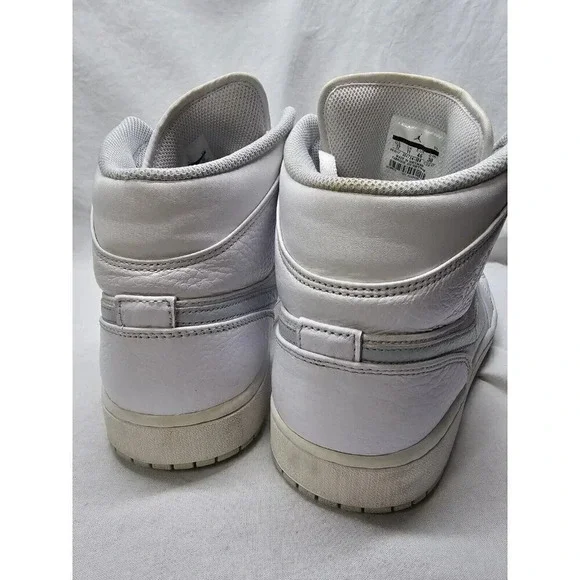 NIKE Jordan 1 high White Pure Platinum High Tops Mens Size 12 554724-108 - Picture 10 of 16